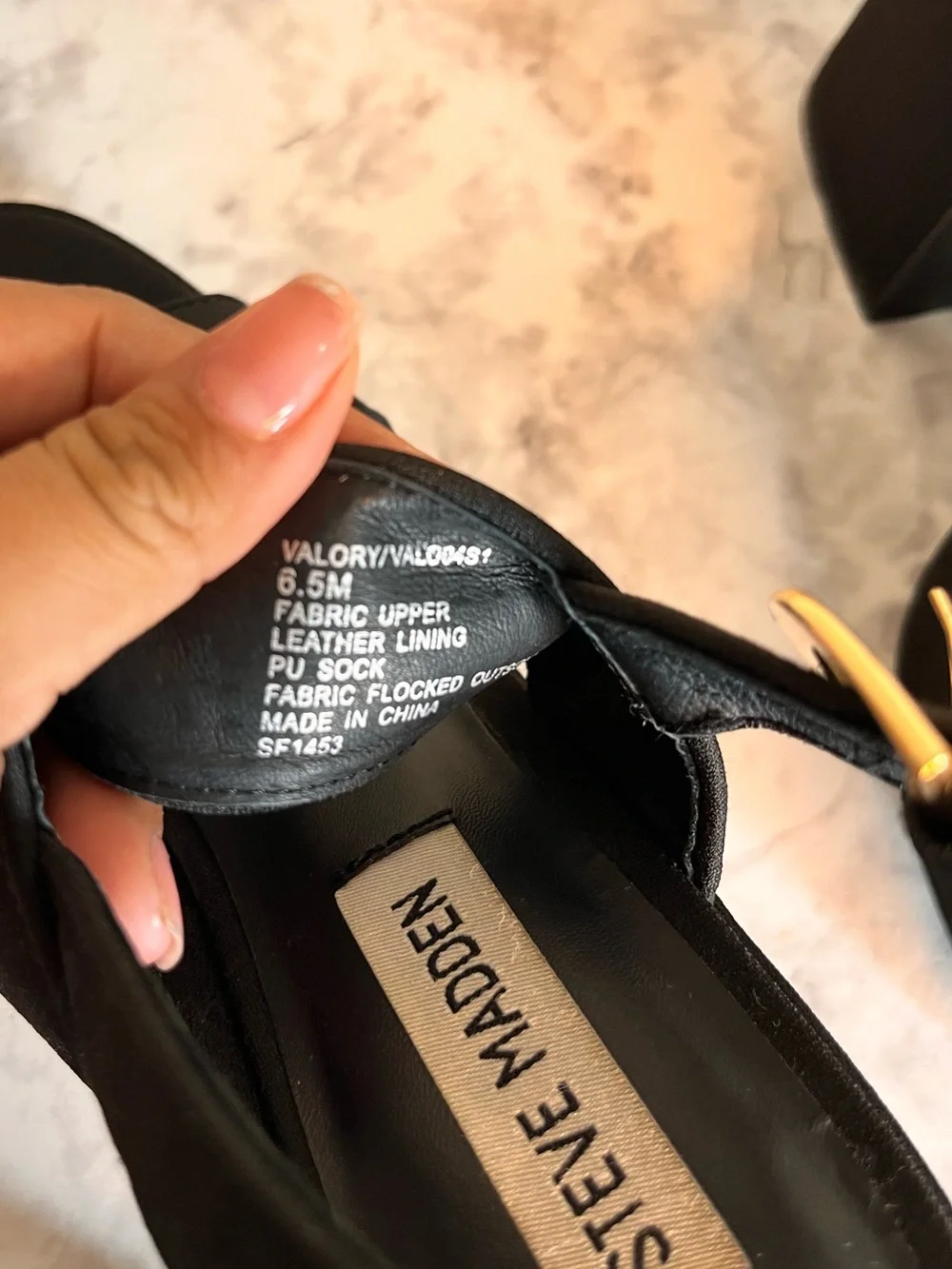Steve Madden Black Platform Block Heel Sandals with Gold Buckle